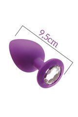 Анальна пробка з кристалом MAI Attraction Toys №49 Purple (довжина 9,5 см, діаметр 4 см) зображення