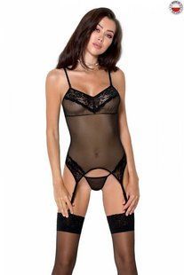 Корсет з мереживом Passion MELANIA CORSET чорний L/XL зображення