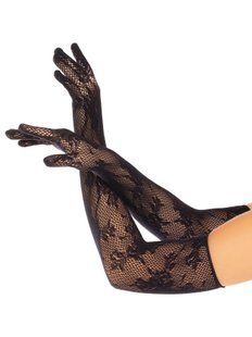 Мереживні рукавички Leg Avenue Lace Opera Length Gloves Black зображення