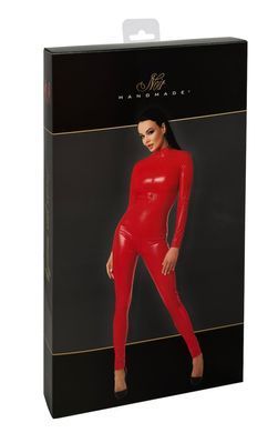 Комбинезон на молнии Noir Handmade F353 Red powerwetlook overall, размер M картинка
