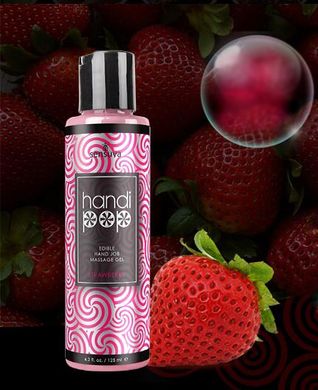 Пробник масажного гелю для орально-мануальних ласк Sensuva Handipop Strawberry, полуниця (6 мл) зображення
