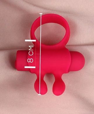 Ерекційне віброкільце зі знімною віброкулею та вушками S Pleasures Premium Rabbit Ring Black зображення