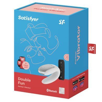 Смарт-вібратор для пар з пультом ДУ Satisfyer Double Fun White (ширина 3 см) зображення