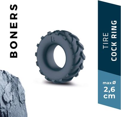 Ерекційне кільце - шина Boners Tire Cock Ring Grey (діаметр 5,5 см) зображення