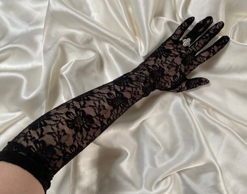 Мереживні рукавички Leg Avenue Lace Opera Length Gloves Black зображення