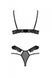 Комплект с полуоткрытой грудью Passion DOLLY SET WITH OPEN BRA black, размер S/M картинка 4