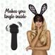 Мини-вибратор с двумя насадками FeelzToys Mister Bunny Black (работает от батарейки) картинка 4