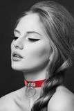 Чокер з кільцем Bijoux Pour Toi - FETISH Red Червоний зображення