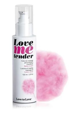 Масажна олія зігріваюча Love To Love LOVE ME TENDER Cotton candy Цукрова вата (100 мл) зображення