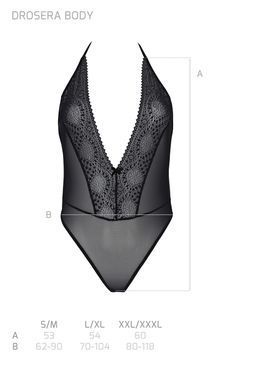 Боді з відкритою спиною Passion ECO DROSERA BODY black, розмір L/XL зображення