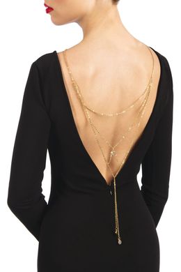 Кольє на спину з крапельками-стразами Bijoux Pour Toi Lise Gold, золотисте зображення
