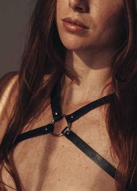 Портупея з екошкіри Bijoux Indiscrets MAZE Cross Chest Harness Black зображення