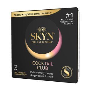 Презервативы безлатексные SKYN Cocktail Club, вкусы Pina Colada, Cherry Sunrise и Passion Daiquiri (3 шт) картинка