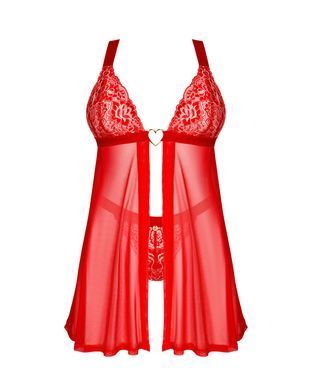 Бебі-дол з мереживом та трусики Obsessive Elianes babydoll & thong, розмір XS/S зображення