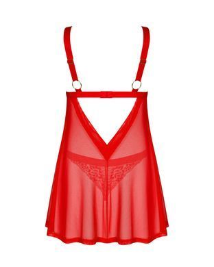 Бебі-дол з мереживом та трусики Obsessive Elianes babydoll & thong, розмір XS/S зображення