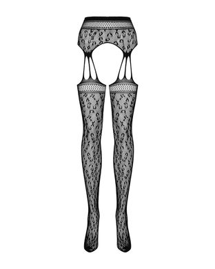 Чулки с поясом и леопардовым принтом Obsessive Garter stockings S817, размер S/M/L картинка