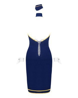 Эротический костюм стюардессы: платье, манжеты, шарф, пилотка Obsessive Stewardess uniform, размер M/L картинка