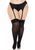 Чулки с кружевом Leg Avenue Lace top opaque thigh highs Black, размер 1X/2X картинка