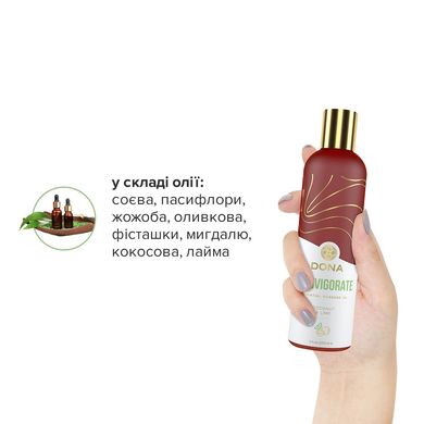 Масажне масло DONA Essential Massage Oil Reinvigorate Coconut & Lime Кокос і лайм (120 мл) зображення