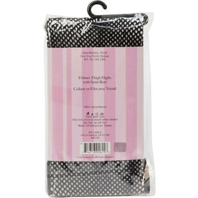 Панчохи у сітку з бантиком Leg Avenue Fishnet Thigh Highs With Bow OS White зображення