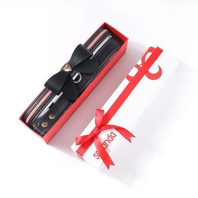 Поводок с ошейником LOCKINK SEVANDA Love Heart Butterfly Leather Collar Set Black картинка