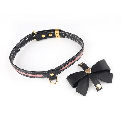 Поводок с ошейником LOCKINK SEVANDA Love Heart Butterfly Leather Collar Set Black картинка
