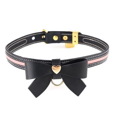 Поводок с ошейником LOCKINK SEVANDA Love Heart Butterfly Leather Collar Set Black картинка
