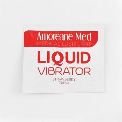 Пробник лубриканту з ефектом вібрації Amoreane Med Liquid Vibrator Strawberry Полуниця (2 мл) зображення