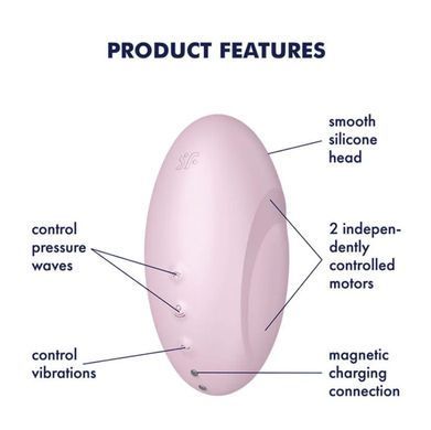 Вакуумний стимулятор із вібрацією Satisfyer Vulva Lover 3 Pink зображення