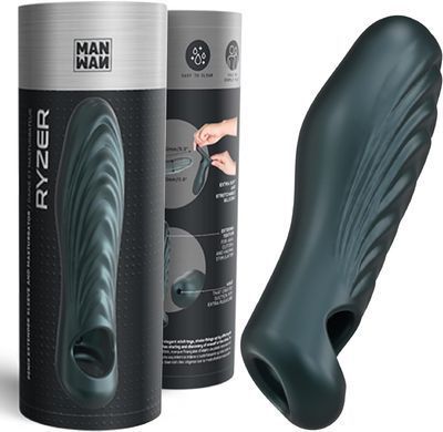 Насадка на член без вібрації Manwan RYZER Pine Grey зображення