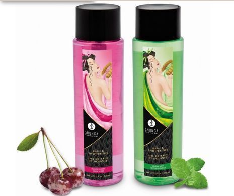 Гель для душу з вітаміном Е та рослинними оліями Shunga Shower Gel Frosted Cherry, вишня (370 мл) зображення