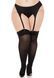 Чулки с кружевом Leg Avenue Lace top opaque thigh highs Black, размер 1X/2X картинка 1