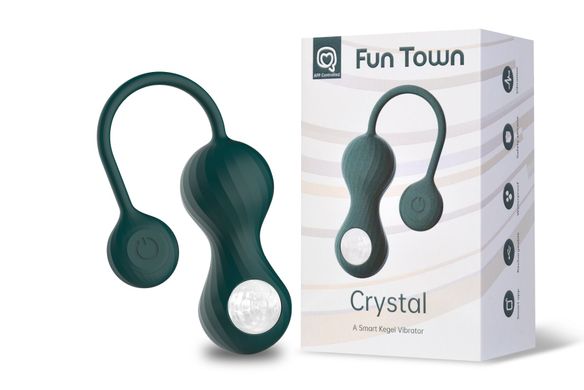 Вагінальні смарт-кульки з вібрацією та прозорою кулею Fun Town Crystal зображення