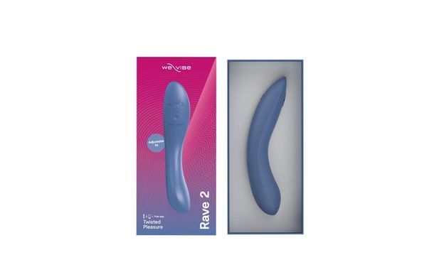 Смарт-вибратор для точки G We-Vibe Rave 2 Twisted Pleasure Blue (диаметр 3,1 см) картинка