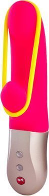 Мінівібратор-кролик зі знімною стимулювальною стрічкою Fun Factory AMORINO pink/neon yellow (діаметр 3,2 см) зображення