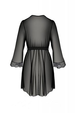 Пеньюар із ажурним декором Passion AMBERLY PEIGNOIR black, розмір 4XL/5XL зображення