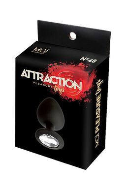 Анальна пробка з кристалом MAI Attraction Toys №47 Black (довжина 7 см, діаметр 2,5 см) зображення