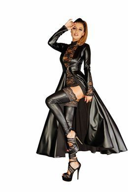 Сексуальное платье-плащ Noir Handmade F128C Powerwetlook gown coat, размер S картинка