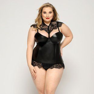 Латексний комплект білизни JSY &laquo;Пристрасна Ірис&raquo; Plus Size, Black зображення