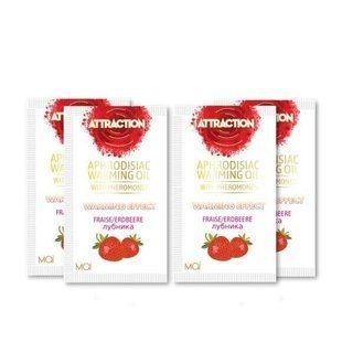 Пробник масажного масла з феромонами MAI PHEROMON MASSAGE OIL STRAWBERRY, полуниця (10 мл) зображення