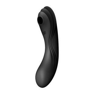 Вакуумный стимулятор с вибрацией Satisfyer Curvy Trinity 4 Black (диаметр 3,8 см) картинка