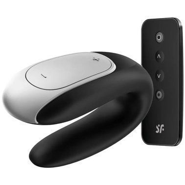 Смарт-вібратор для пар з пультом ДУ Satisfyer Double Fun Black (ширина 3 см) зображення