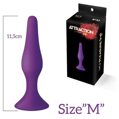 Анальная пробка на присоске MAI Attraction Toys №33 Purple (диаметр 3 см, длина 11,5 см) картинка