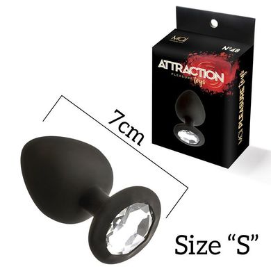 Анальная пробка с кристаллом MAI Attraction Toys №47 Black (длина 7 см, диаметр 2,5 см) картинка