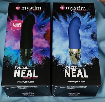Вібратор для точки G Mystim Real Deal Neil Blue (діаметр 3,6 см) зображення