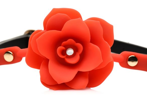 Силиконовый кляп с розой Master Series Blossom Silicone Rose Gag Red (диаметр 4,3 см) картинка