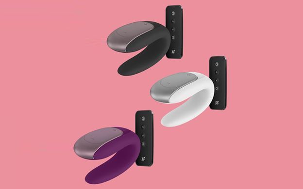 Смарт-вібратор для пар з пультом ДУ Satisfyer Double Fun Black (ширина 3 см) зображення