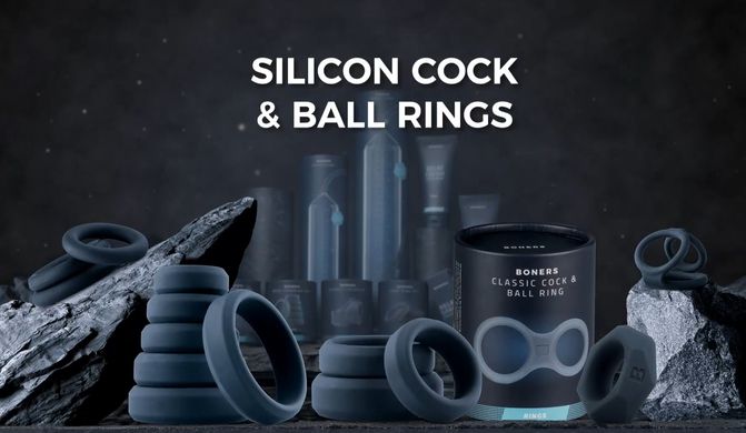 Ерекційне кільце Boners Diamond Cock Ring Grey (діаметр 3,2 см) зображення