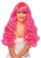 Перука неонова довга хвиляста Leg Avenue Neon Star Long Wavy Wig Pink зображення