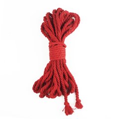 Бавовняна мотузка BDSM Art of Sex червона (8 м x 6 мм) зображення